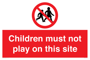 children must not play on this site